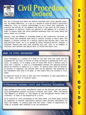 cover image of Civil Procedure (Blokehead Easy Study Guide)